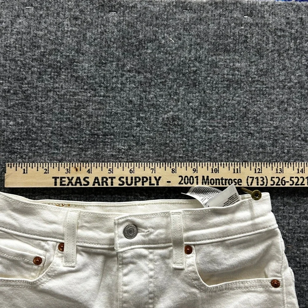 Levi's Denim Shorts Womens Size 26 White High Waisted Raw Hem Cutoff Casual